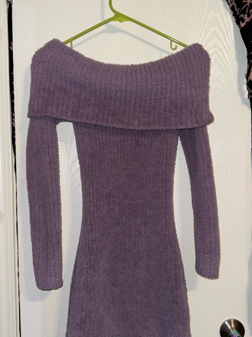 wild fable Off-the-Shoulder Ribbed Sweater Dress in Lavender